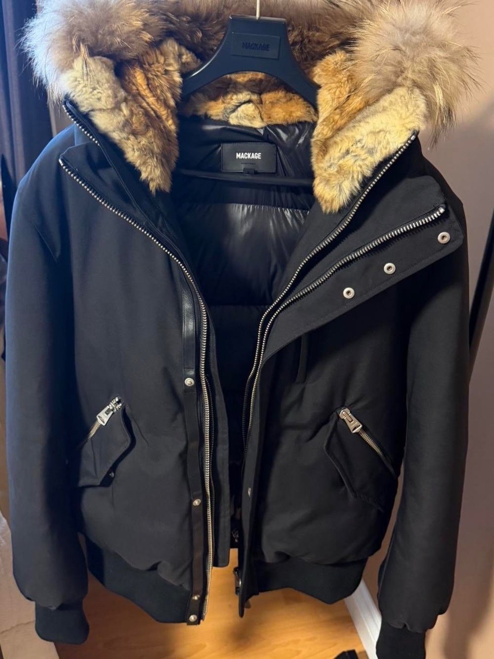 Men’s Mackage Fur lined bomber jacket